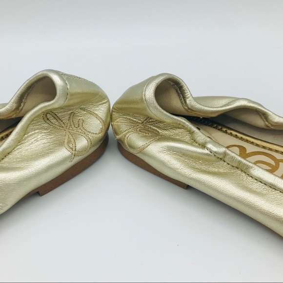 NWOB SAM EDELMAN GOLD BALLET FLATS - Picture 7 of 7